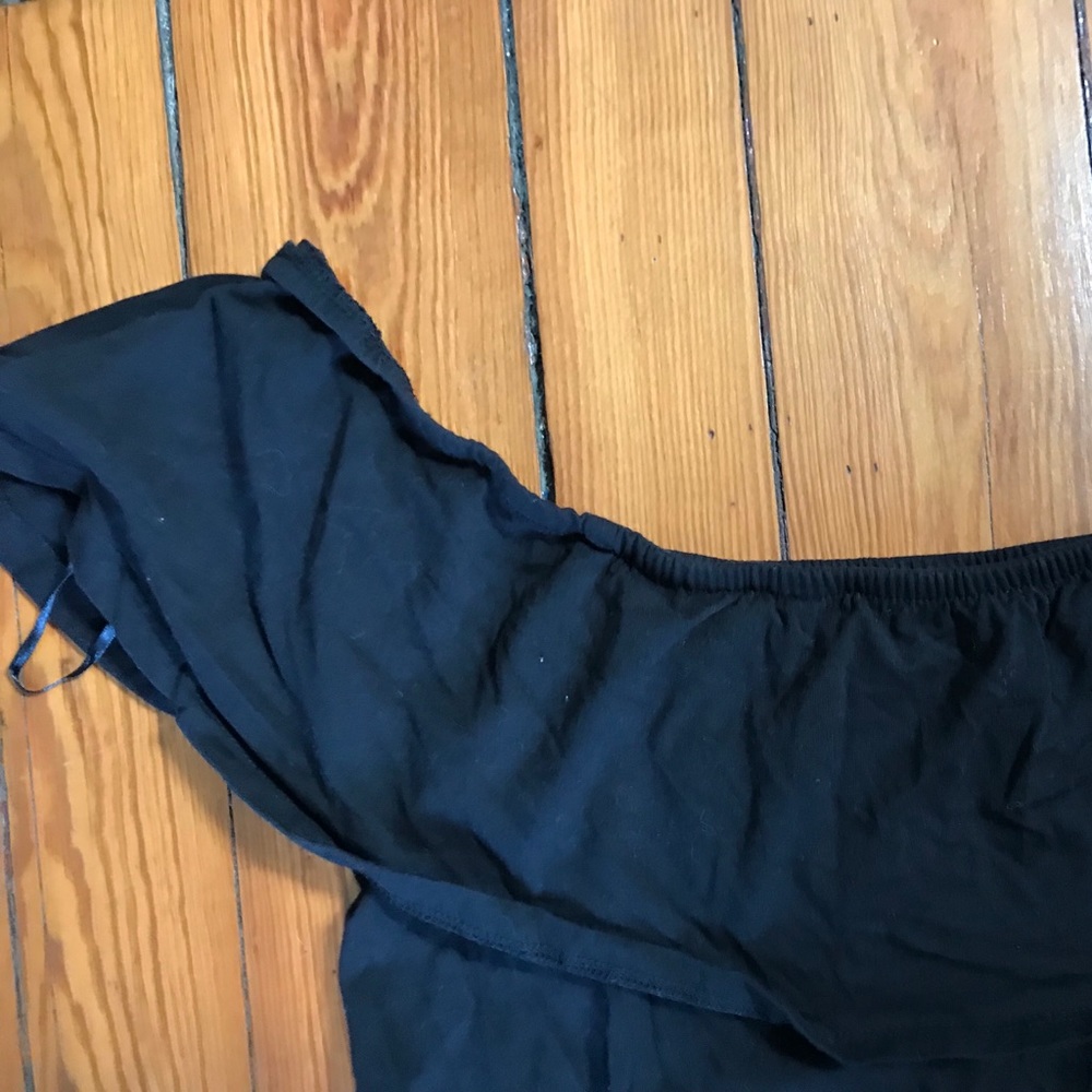 Off the shoulder black onesie body suit